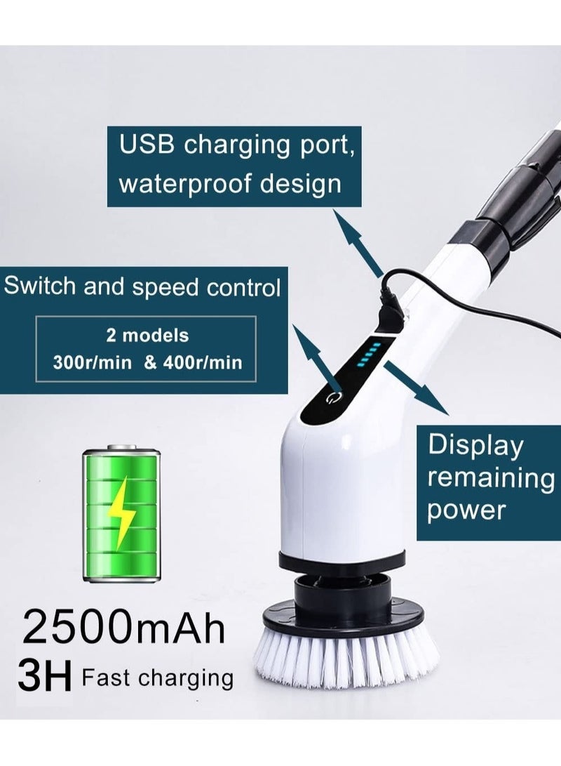 Electric Spin Scrubber Rechargeable Cleaning Brush with 7 Replaceable Brush Heads, Cordless and Portable Power Scrubber, Electric Bathroom Scrubber for Cleaning Tile, Sink, Window, Floor, Tub, Car - Image 3